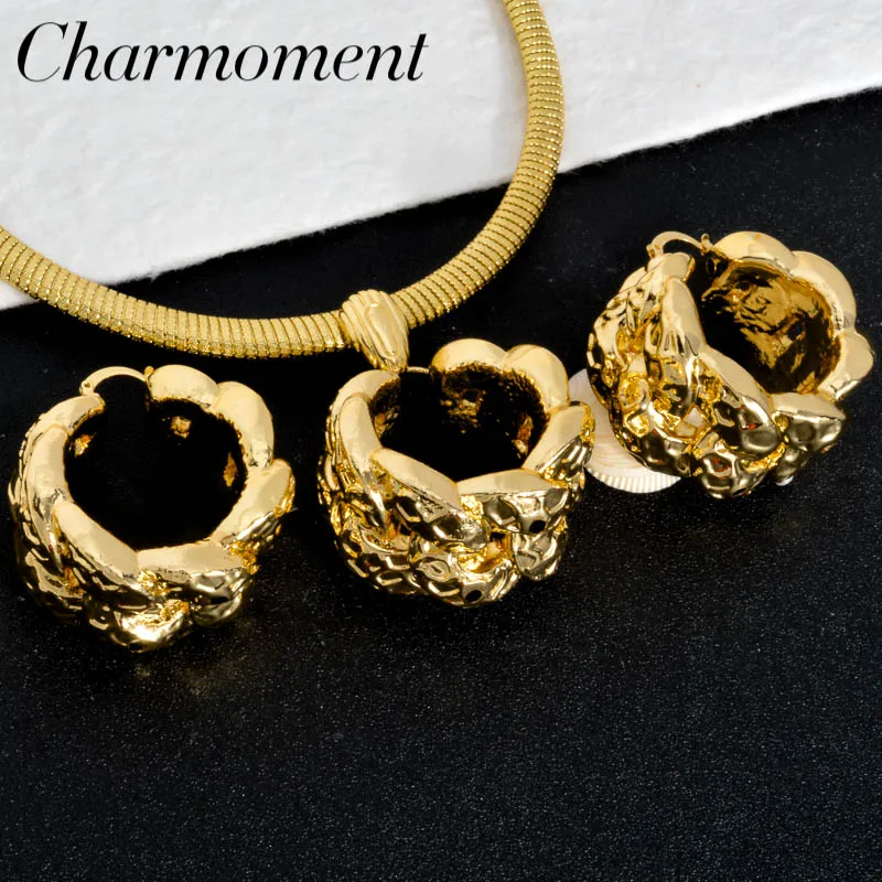 

18K позолоченный милый медведь кулон ожерелья серьги комплект ювелирных изделий для девочек женщин Дубай африканские каплевидные серьги воротник ювелирные изделия подарок