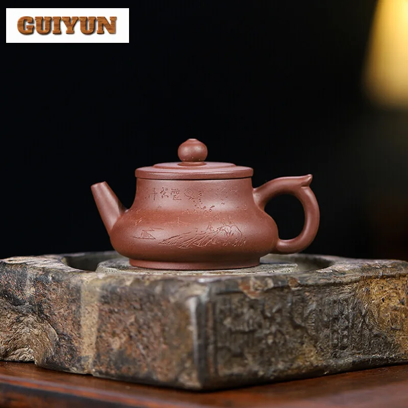 90ml Handmade Purple Clay Teapots Raw Ore Beauty Kettle Yixing Boutique Tea Pot Master Chinese Tea Ceremony Customized Gifts