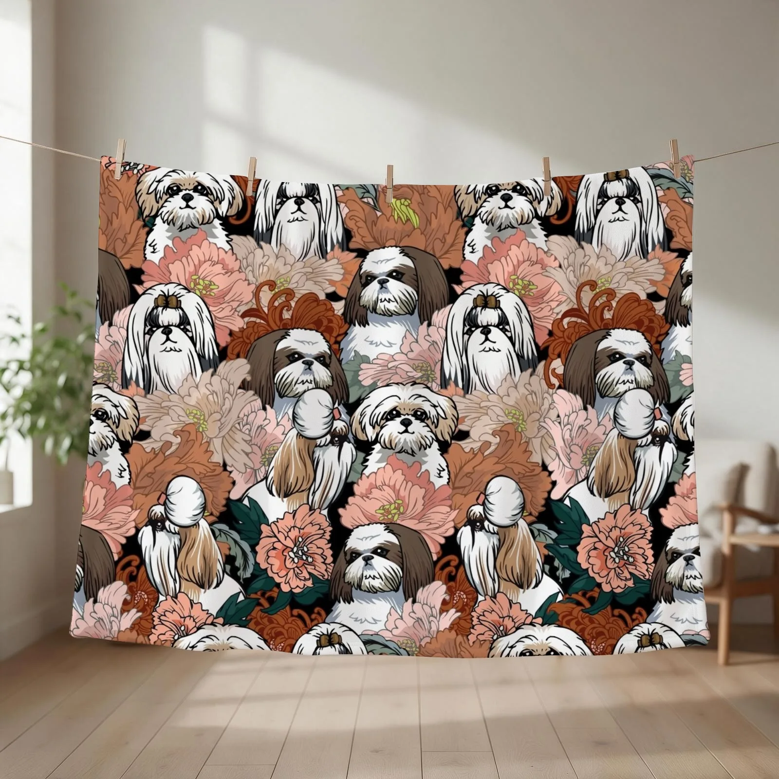 Because Shih Tzu Throw Blanket Blankets For Sofas Heavy Winter beds Cute Plaid Blankets