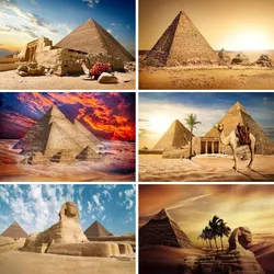 5D Diamond Painting Art Egypt Pyramid and Camel ,Full Round/Square Diamond, Adult Diamond Painting Set Crystal Gem Wall Art