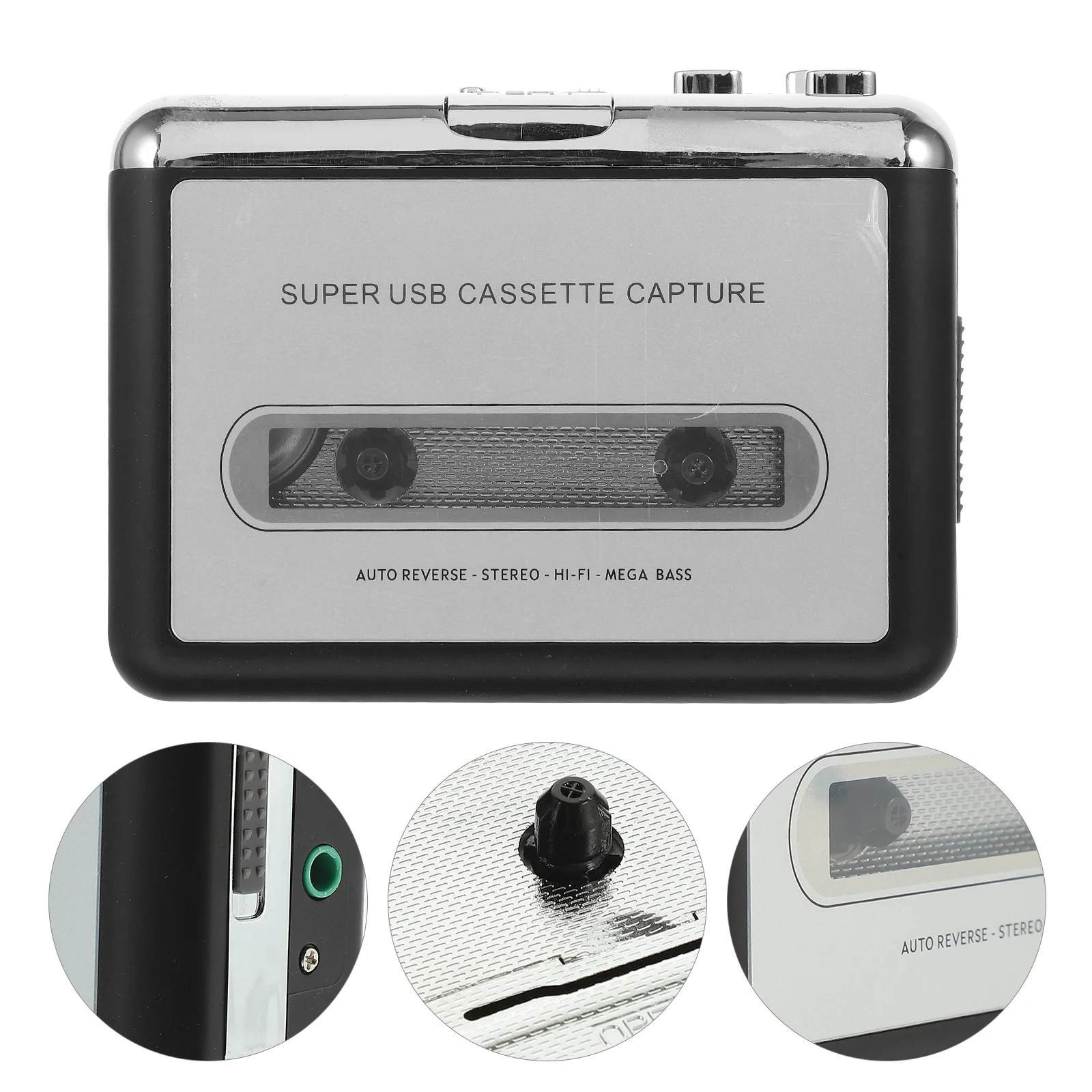 Przenośny odtwarzacz kaset USB konwertuje analogowe taśmy na pliki MP3 szybko i łatwo, idealny do użytku w domu lub w podróży, z wbudowanym oprogramowaniem.