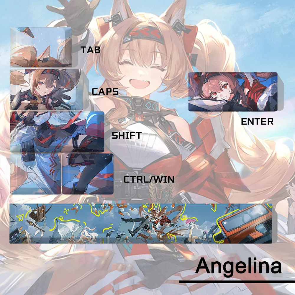 Arknights Theme Anime Keycaps Azur Lane‌ Mechanical Keyboard Cherry PBT Custom Cartoon Cute Keycaps Gaming Keyboard Accessories