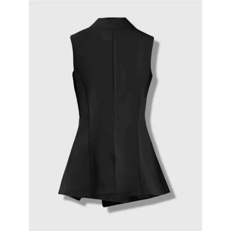 Ladies Irregular Tank Top Tailored Coat 2025 Spring Autumn New Fashion Printing Corset All-match V-neck Sleeveless Coat Women
