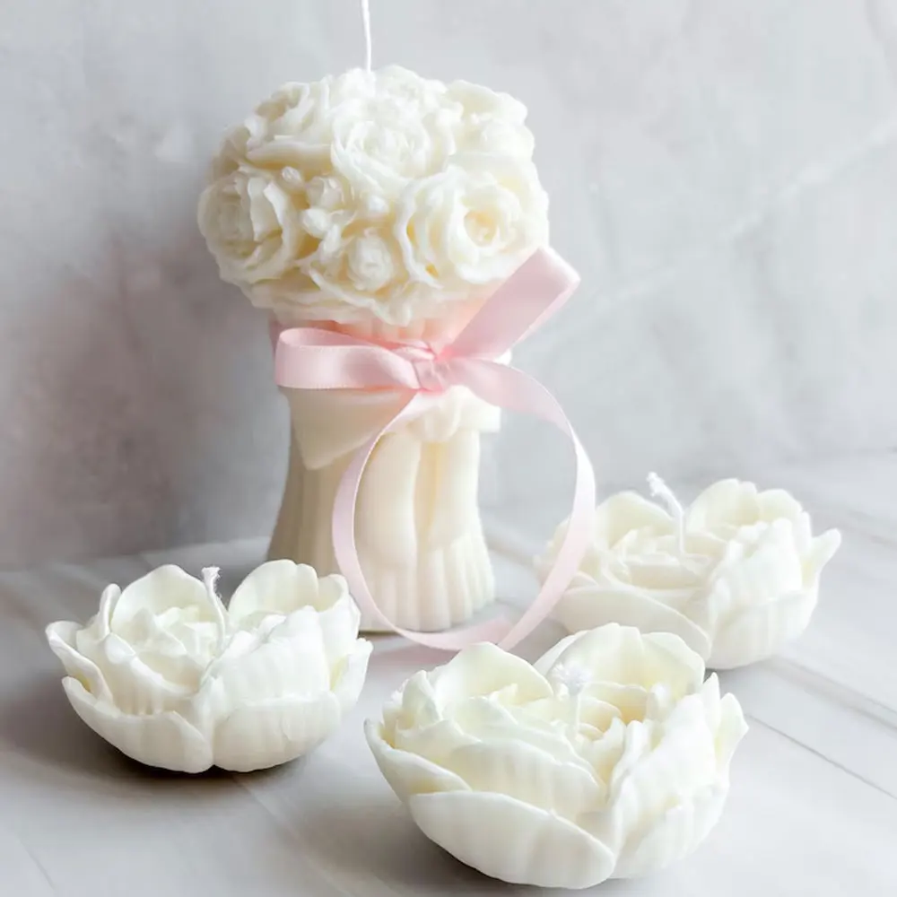 

1-2 шт. букет цветов розы, соевая вось, свеча, силиконовая форма, сердце, пион, смола, гипс, ручная работа, ремесленный декор, сделай сам, свадебный сувенир