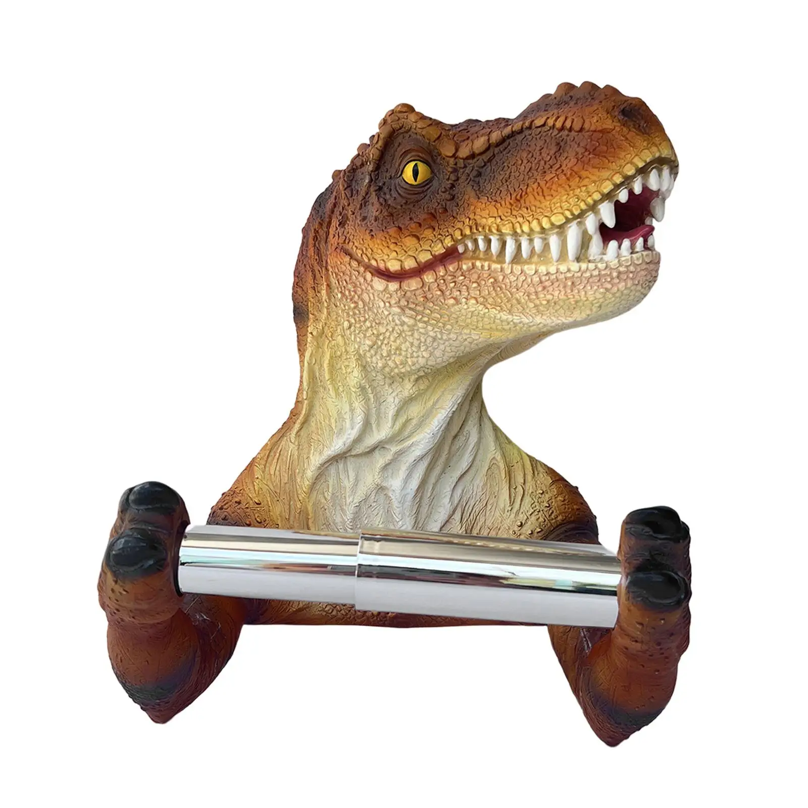 Tissue Roll Holder Dinosaur Holding Roll Holder for Toilet Bathroom Washroom