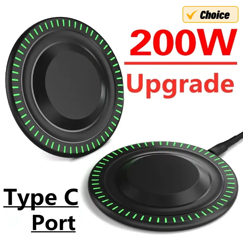 200W Wireless Charger For iPhone 16 15 14 13 12 11 Pro Max Phone Chargers Fast Charging Pad Station For Samsung S24 S23 Xiaomi