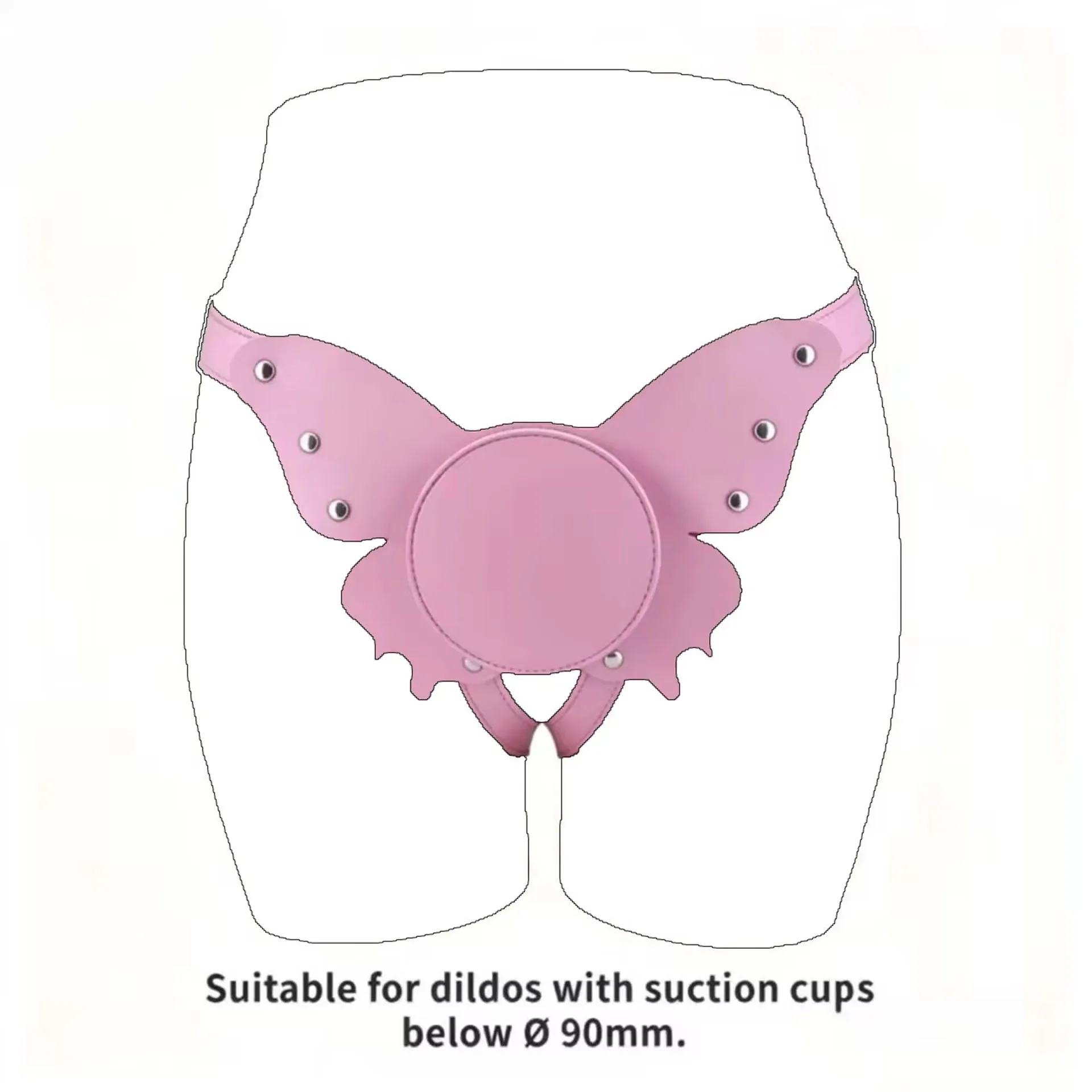 Butterfly Strap On Harness with Dildo Mount - Wearable Suction Cup Holder for Couples Pegging Play - view 4