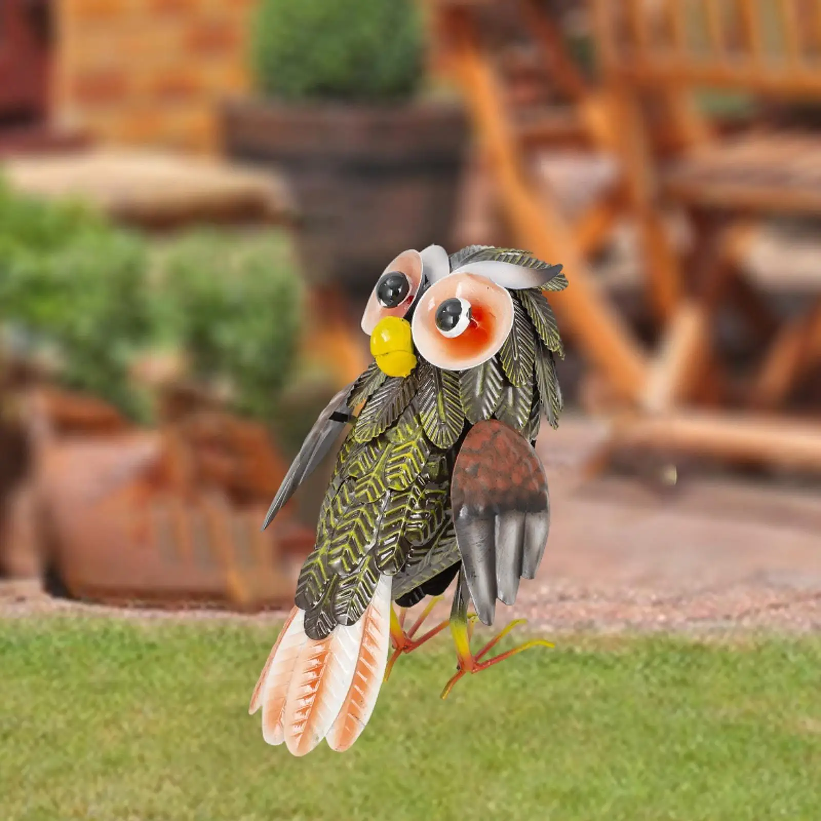 

Железная скульптура совы, фигурка животного, уличное украшение, уличная художественная статуя для рукоделия