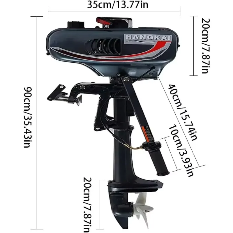 Motore per barca a 2/4 tempi Motore per barca da pesca resistente 3,5/3,6/6,5 HP con sistema di raffreddamento ad aria per acque poco profonde/protezioni