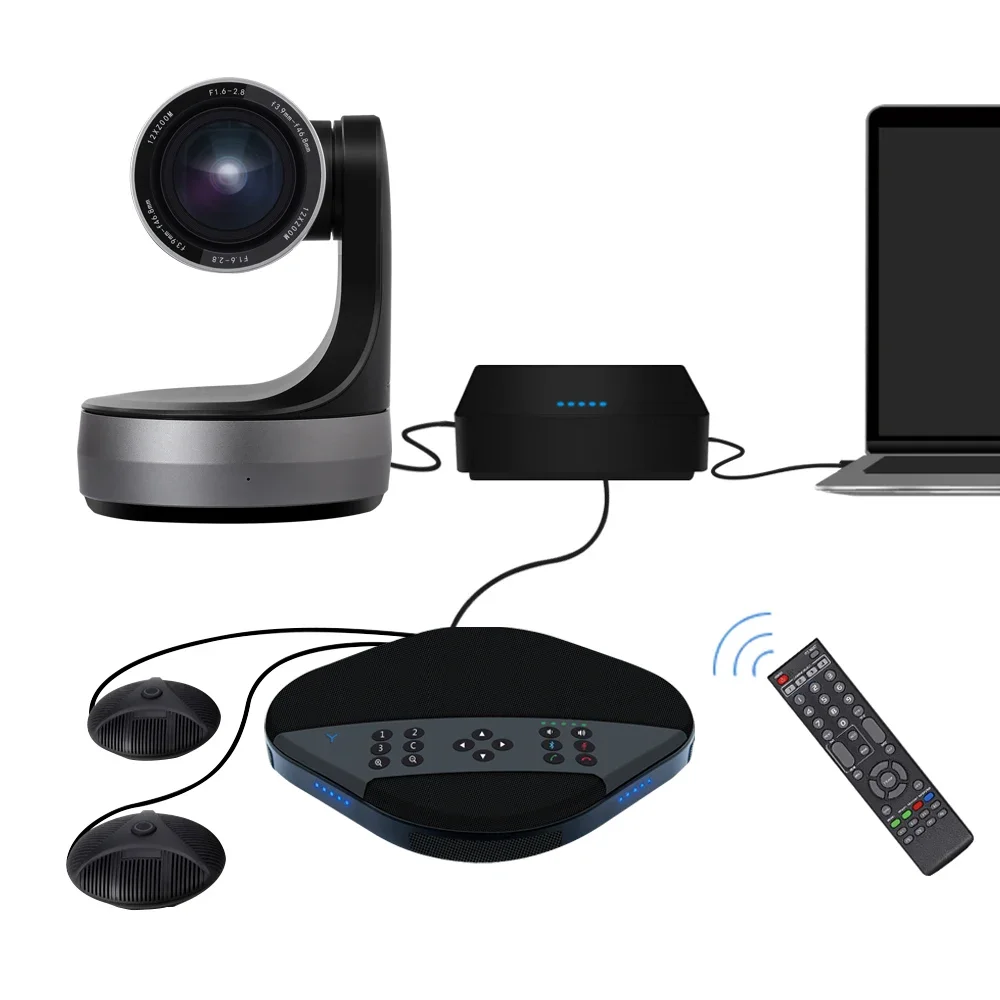 Video Conference System -HD3500e With HD 1080P 12X ZOOM ptz  for Office  Conferencing Speakerphone and Mics