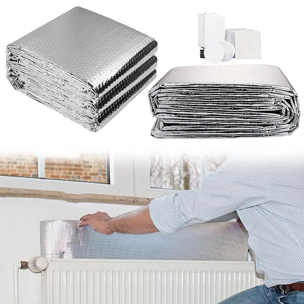 Radiator Insulation Foil 5m X 60cm Double Sided Aluminum Foil Roof Thermal Insulation Film Home Heating