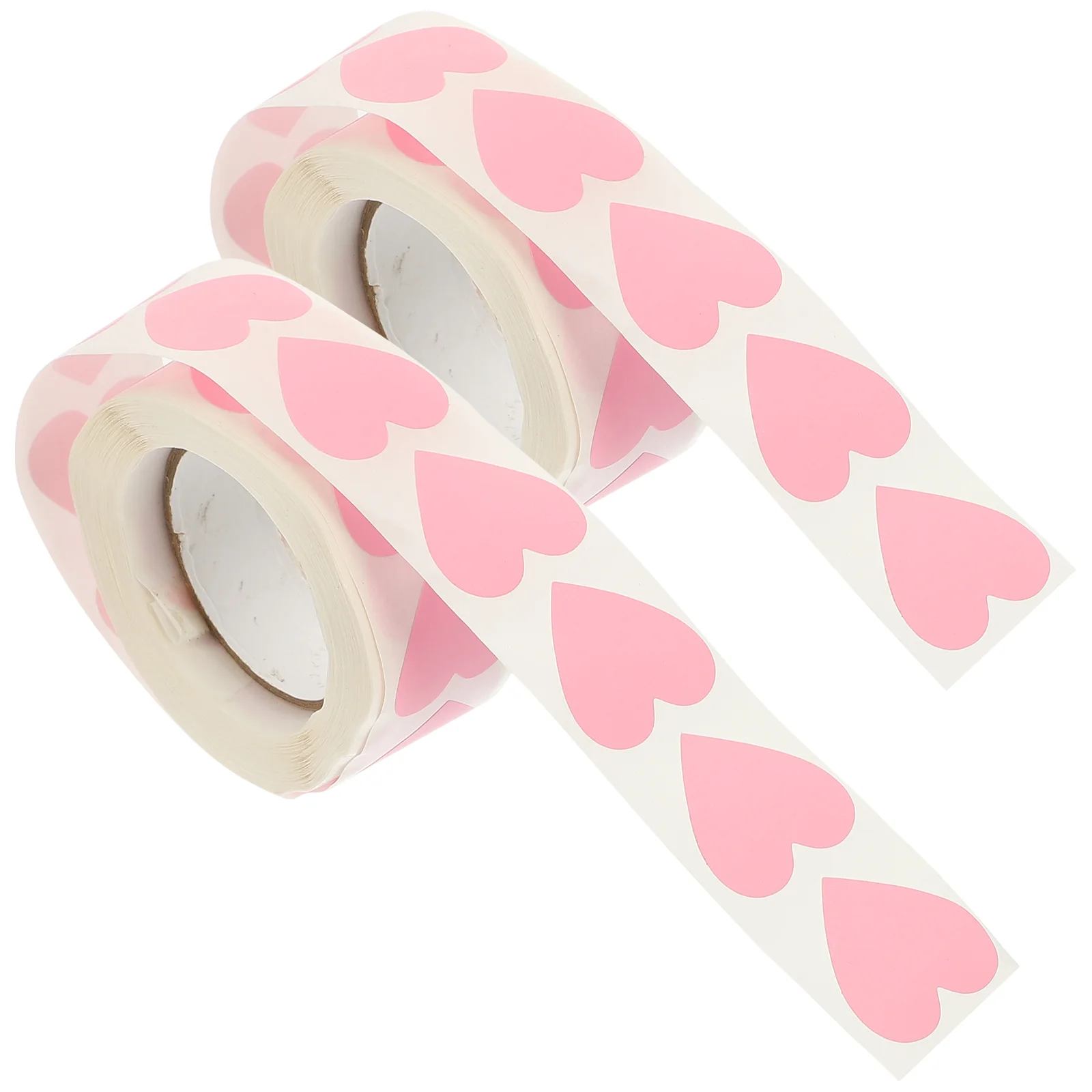 2 Rolls Love Stickers Gift Box Heart Shape Label Valentines Pink DIY Craft Scrapbooking Envelope Seals Adhesive Tape Wedding