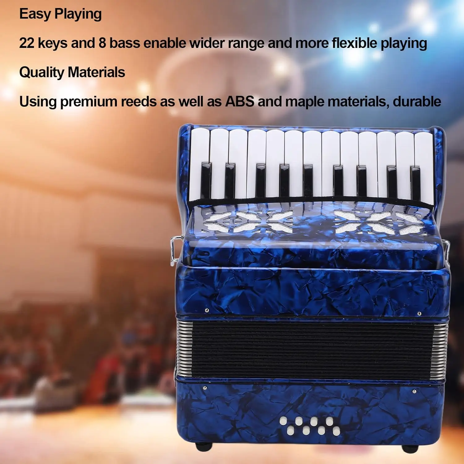 22 Keys 8 Bass, Professional Musical Instruments for Adults Kids Children Beginners Gifts for Home Stage Performance w