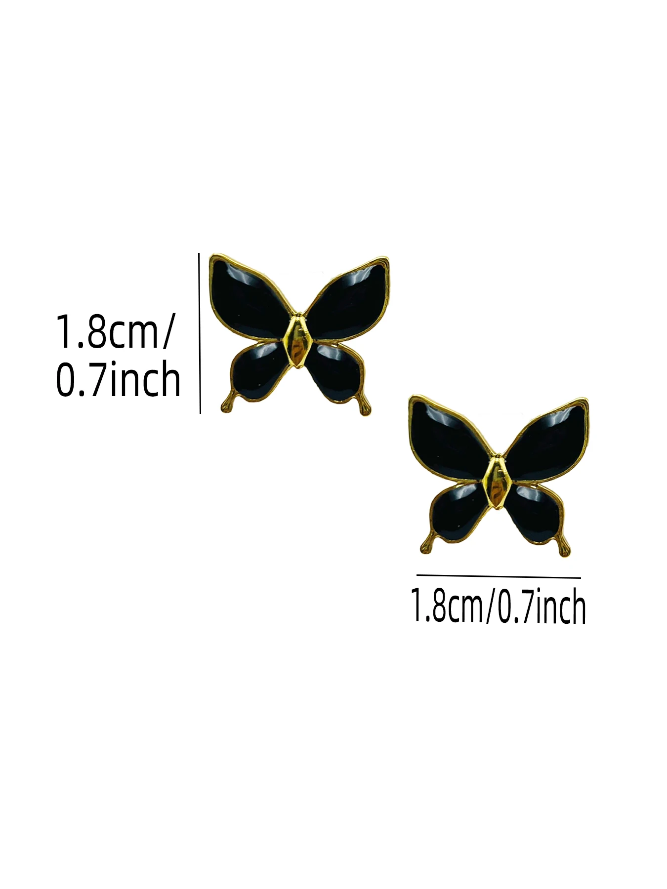 

New Oil-Drop Butterfly Stud Earrings for Women, Unique Colorful Stainless Steel Ear Rings, Casual Asymmetrical Design, All Seaso