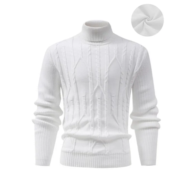 Maglione a collo alto lavorato a maglia inferiore per uomo Top pullover interno termico sottile