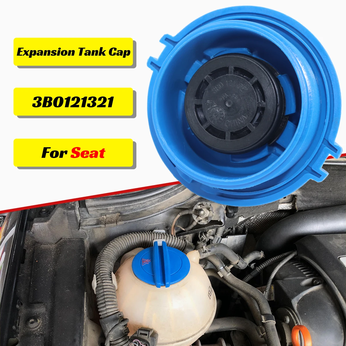 

Expansion Tank Cap for Seat Ibiza 6F/6J/6K/6L/6P Engine Coolant Recovery Lid Seal Header Overflow Bottle Reservoir Radiator Kit