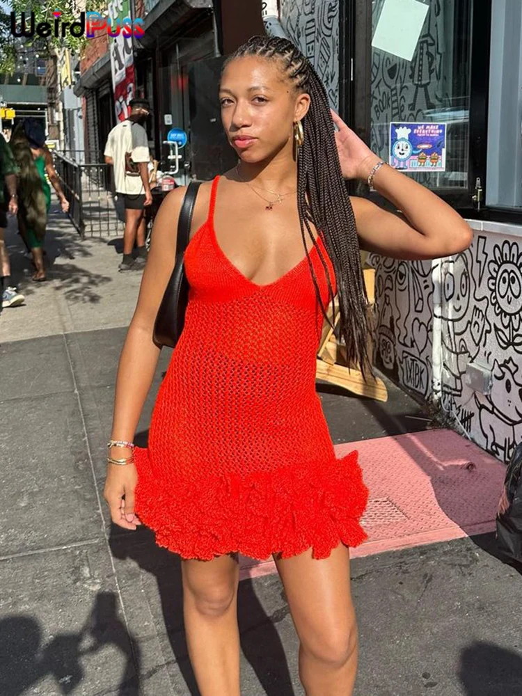 ชุดเดรสแขนกุดเปิดหลังคอวีเว้าลึกมีจีบสำหรับใส่ในคลับเสื้อผ้ากุลสตรีแบบฮิปสเตอร์เซ็กซี่เสื้อสำหรับไปผับตอนเที่ยงคืน