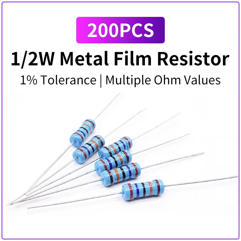 200-pecas-resistor-de-filme-metalico-1-2w-05w-01r-~-1m-22r-47r-10r-22r-47r-100r-220r-470r-1k-10k-100k-22-47-10-22-47-100-220-360-ohm