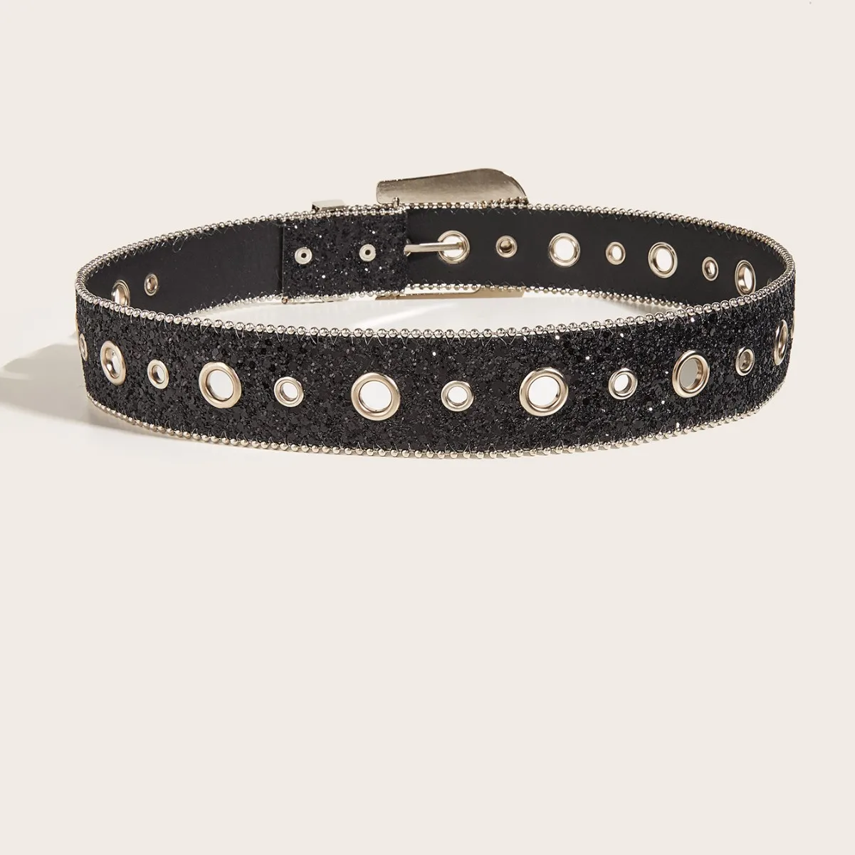 Rhinestone Belt Female Ins Wind Wide Belt European and American Fashion Personality Sequined Jeans with Versatile Design Sense