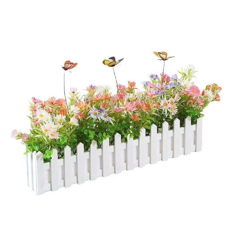 

1Pcs Simulation Fence Flower Fake Flower Plastic Flower Wall Home Indoor Garden Decoration Ornaments Simulated Green Plants