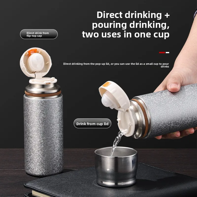 

New Titanium cup insulated cup, titanium-covered vacuum double-layer portable sports water cup, high-end business water cup