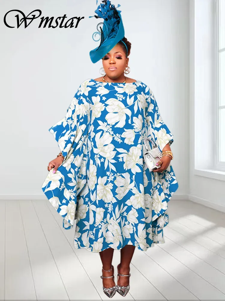 

Wmstar Plus Size Party Dresses for Women Clothes Printed Loose Elegant Maxi Dress Africa Birthday Outfits Wholesale Dropshipping