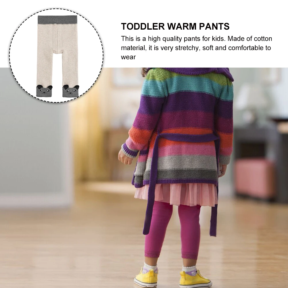 

Warm Crotch Pants Cartoon Toddler Winter Kids Cotton Comfortable Beige Adorable Child