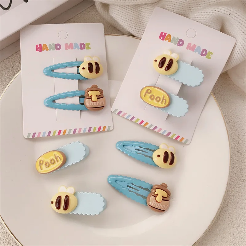 Cartoon Little Bee Series Hairpin Cute Honey Pot Girl Heart BB Clip Side Broken Hair Bangs Clip Hairpin Headdress