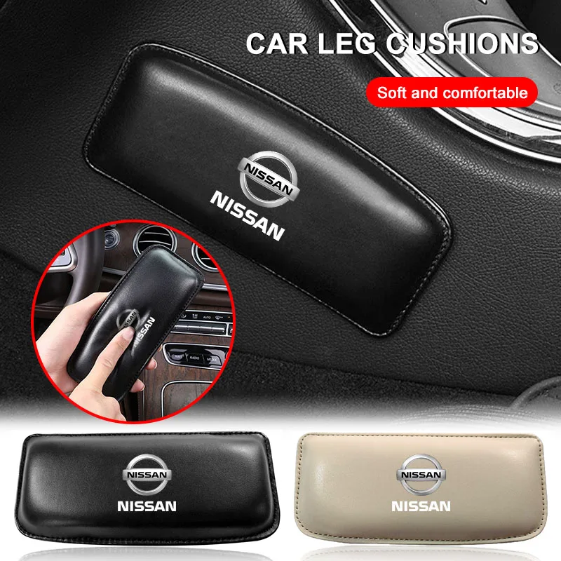 Car Interior Pillow Comfortable Elastic Cushion Leather Knee Pad For Nissan Nismo GTR Tiida Sylphy X Trail T30 Wheel Center Caps