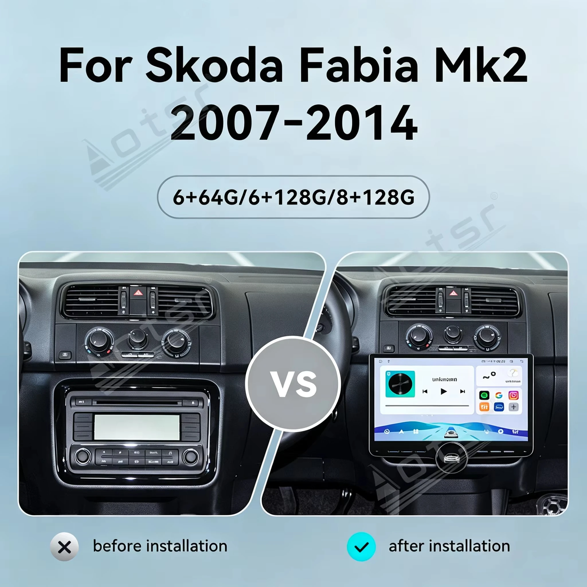 Radio Tape Recorder For Skoda Fabia Mk2 2007-2014 11.5 Inch Android 15 Stereo Head Unit Car GPS Navigation Radio Dvd Player