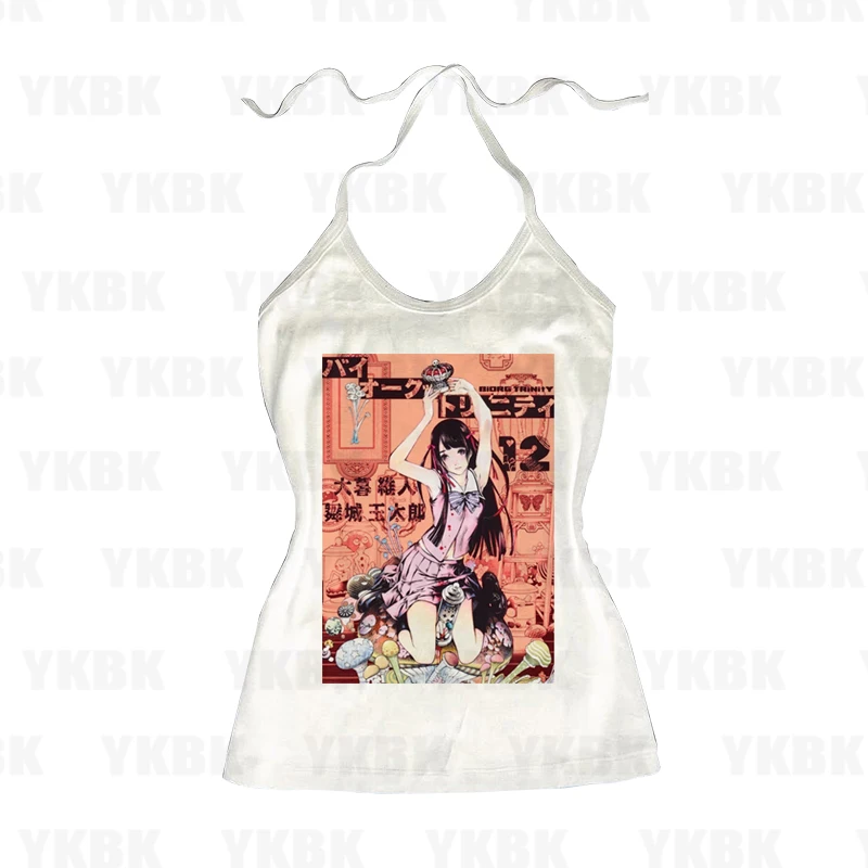 Y2K Retro Harajuku Leibchen Ästhetische Mode Japanischen Stil Anime Mädchen Tops Gothic Grunge Punk Streetwear Casual Sexy Crop Top
