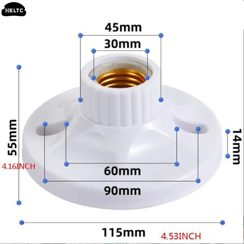 Round E27 LED Light Bulb Holder Round Square Fitting Socket with US Plug Switch E27 Base Hanging Lamp Socket 6A 220V-250V