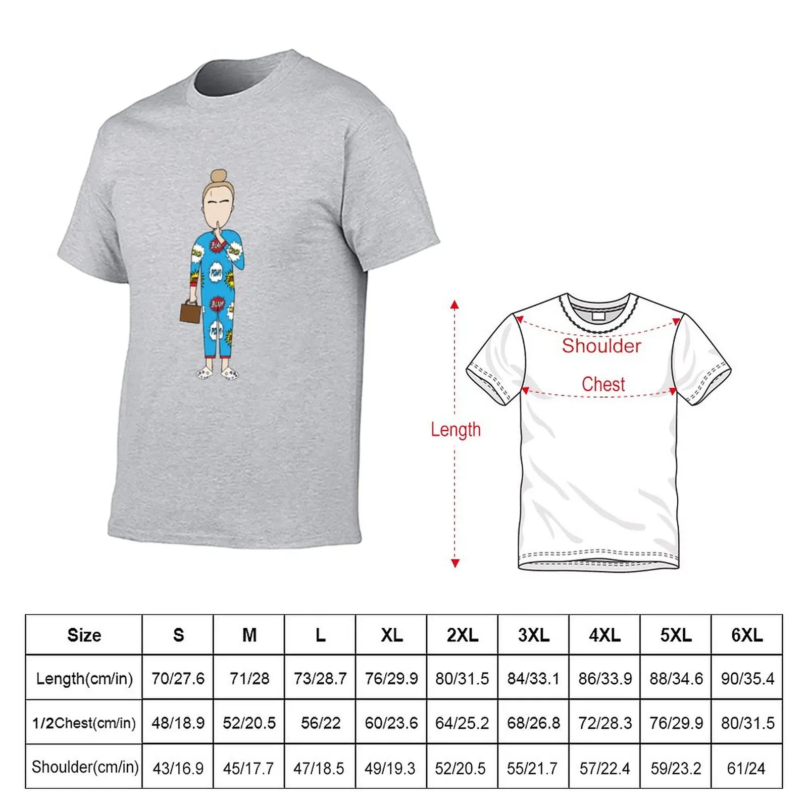 Killing Eve S2 Villanelle in PJ's Simple Cartoon Style T-Shirt shirts graphic tees tops big and tall t shirts for men