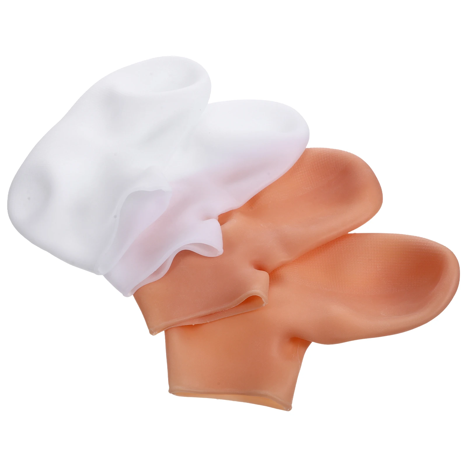 

2 Pairs White Beige M Size Exfoliating Moisturizing Socks For Cracked Feet Women Socks Women Foot Care Dry Heel