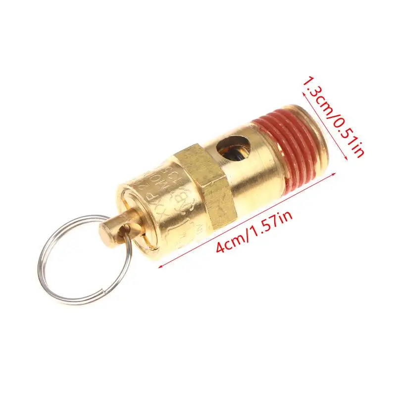 Threaded Inlet Connection 125PSI-270PSI Pressure Valve Safety Valve 1/4'' Male NPT Air Compressor Relief Pressure Safety Valve