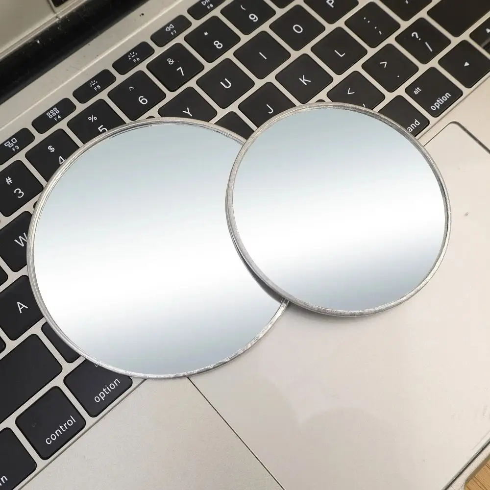 Metal Hand-held Selfie Mirror Silver Mini Size Convex Mirror Wide-Angle Reflection Compact Pocket Mirror Travel Photography