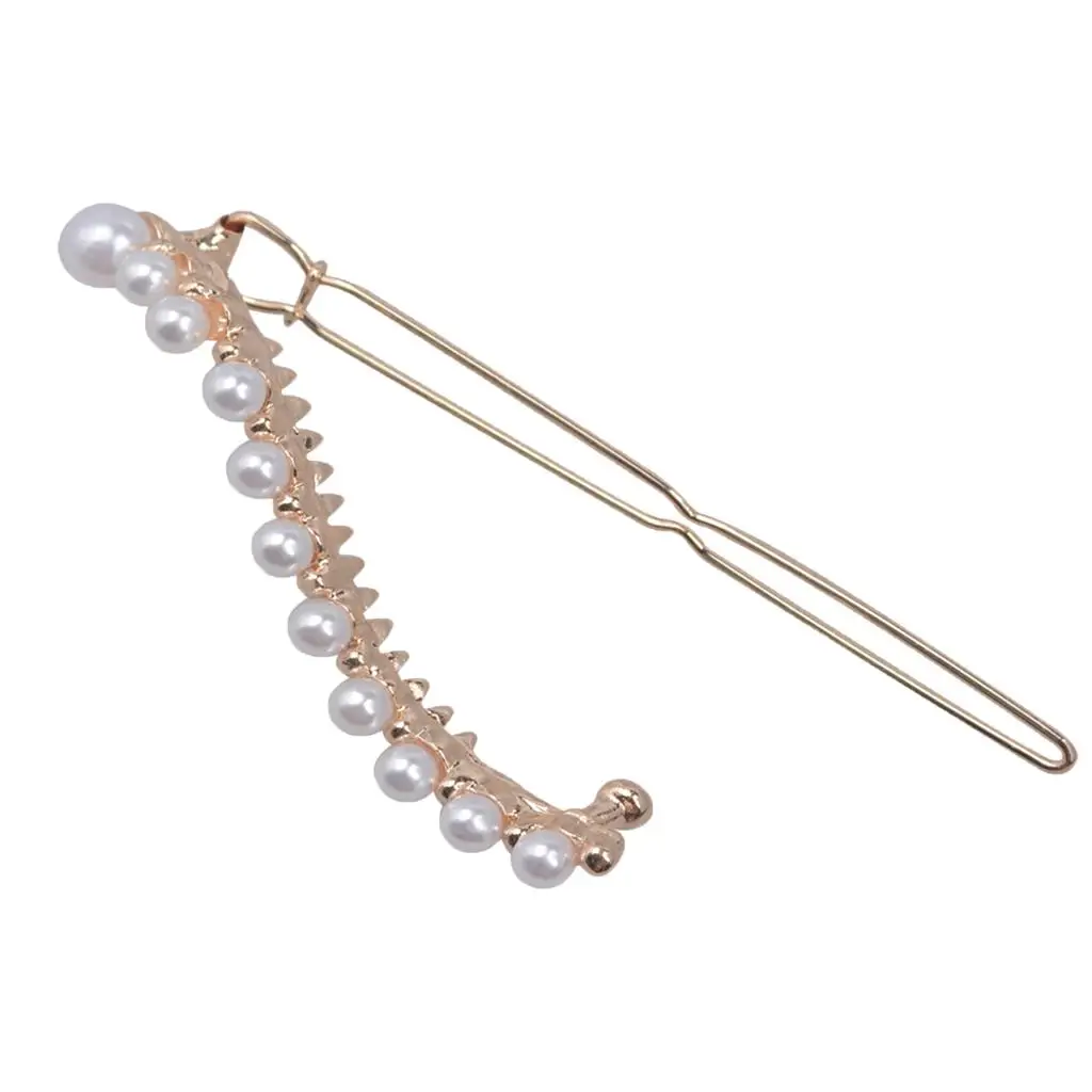 Elegant Women Bridal Faux Pearl Beads Hair Clip Comb Headband Hairpin Grip