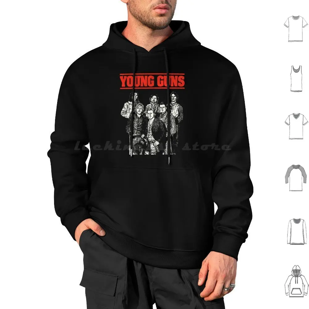 Young Guns Hoodies Long Sleeve Young Guns 90s 90s Movies Billy The Kid Charlie Sheen Cowboy Gunslinger Movie Outlaw