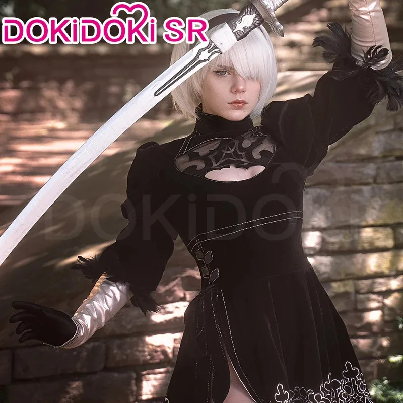 DISPONIBILE 2B/2P Gioco Cosplay Costume Cosplay DokiDoki-SR YoRHaa No. 2 Tipo B Parrucca Cosplay Scarpe Costume da donna Due stili Cosplay