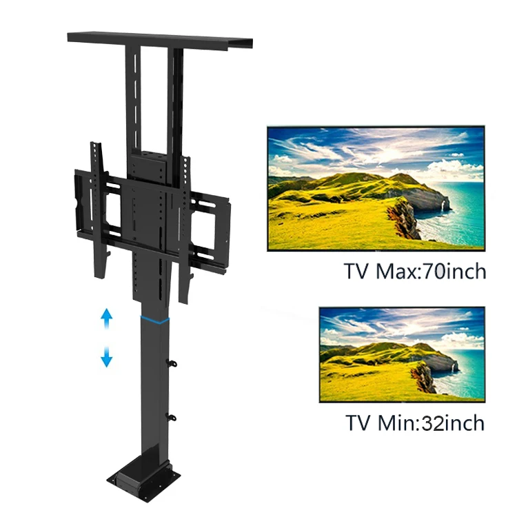 Electric TV Lift Height Adjustable Full Motion Wall Mount Cabinet Stand for Big Size TV