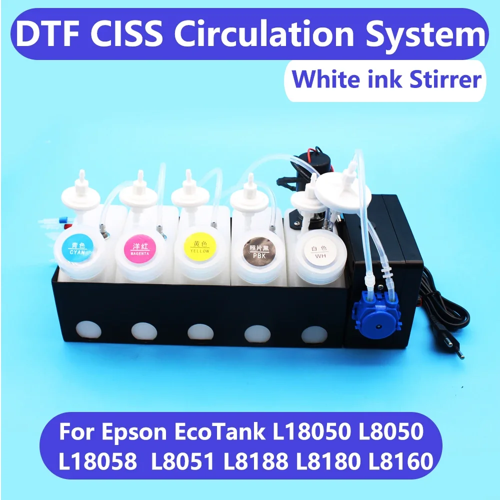 

DTF CISS Ink Circulation Tank Kit DTF Device For Epson L1800 L800 L805 L18050 L8050 XP600 DTF DTG Printer White Ink Mixer Timer