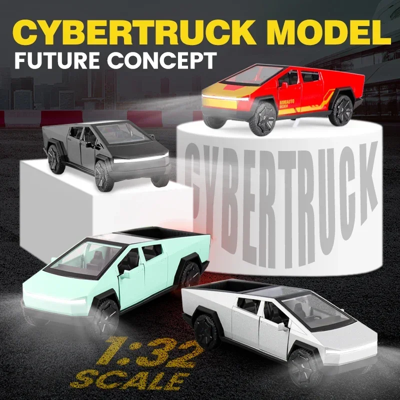 

1:32 Alloy Car Model Cybertruck Pickup Diecasts Metal Toy Off-road Vehicles Car Model Simulation Collection Kids Gifts