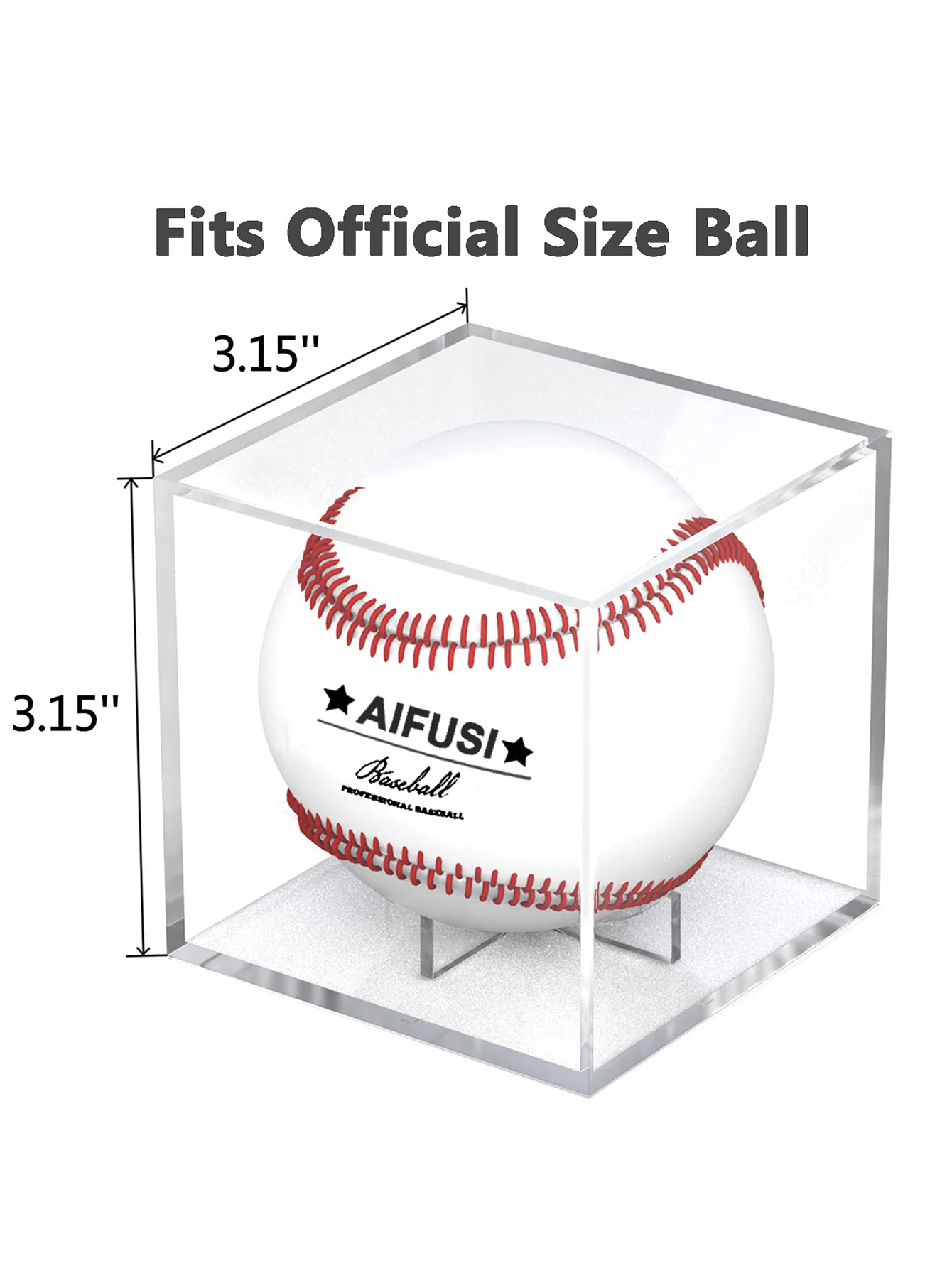 Baseball Display Box Uv Resistant Acrylic Cube Baseball Stand Square Transparent Box Souvenir Display And Storage Sports Officia