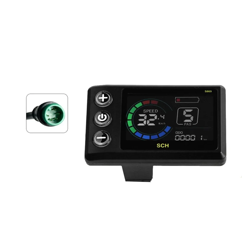 A03E-S869 Electric Bicycle LCD Display 24V-72V Electric Scooter LCD Color Meter For Mountain Bike LCD Meter Waterproof 5PIN