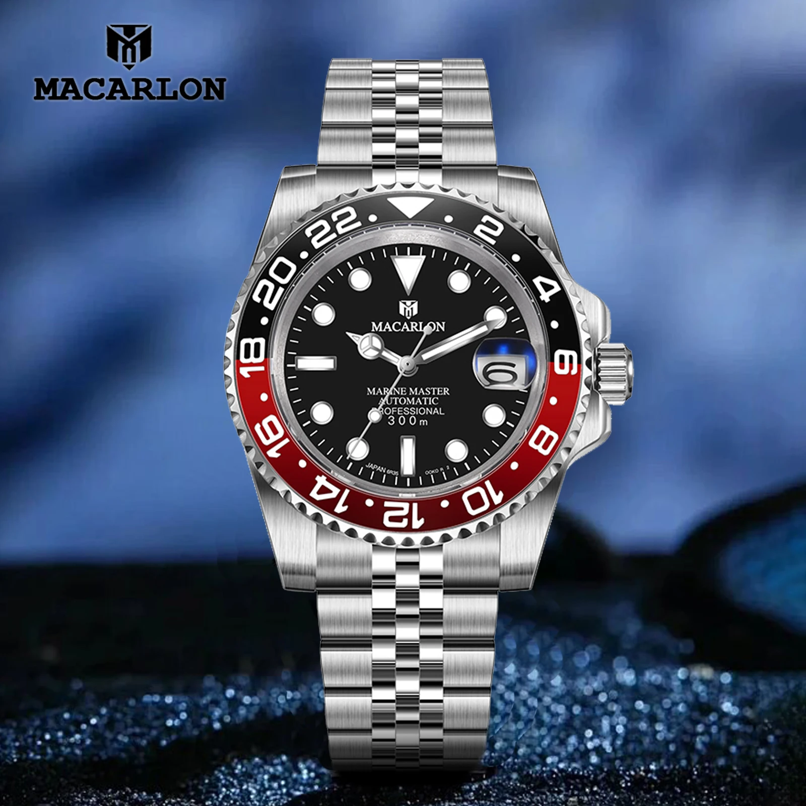 

Часы MACARLON Design NEW с календарем, мужские, с сапфировым стеклом, из нержавеющей стали, водонепроницаемые, с китайским автоматическим механизмом NH35.