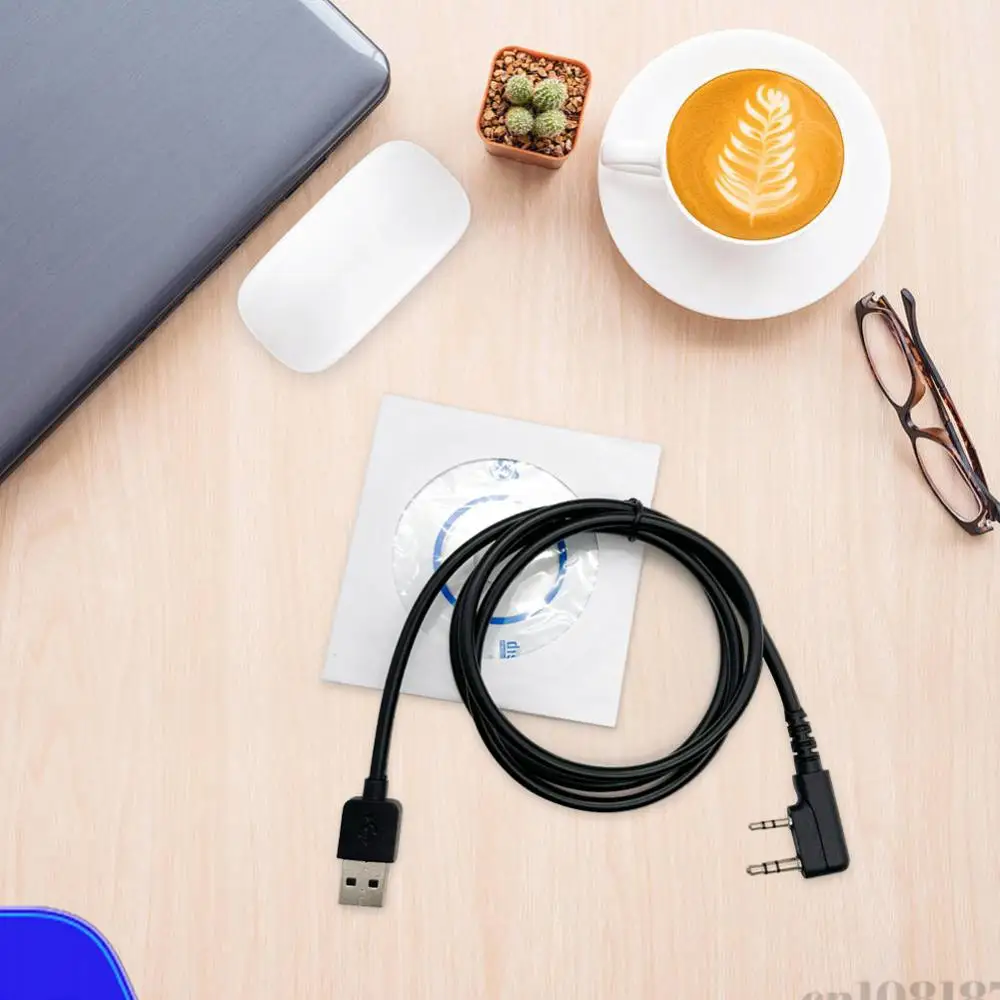 

Two-pin USB Programming Cable High Speed Walkie Talkie USB Programming Cable for TYT DMR Radio MD-380 MD-390 Retevis RT3