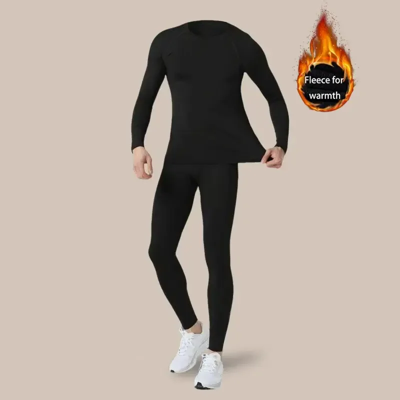 

Two-piece men's autumn and winter thermal underwear set, double the warmth, soft and close-fitting