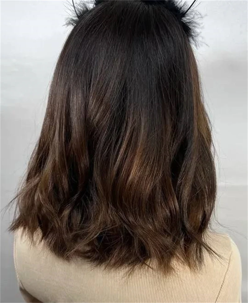 Ombre Коричневый Парик Человеческих Волос для Женщин Короткие Боб Кружевные Фронтальные Парики Девственные Бразильские Волосы Бесклеевые Бесклеевые Проборы 13x4 13x6 HD Парик