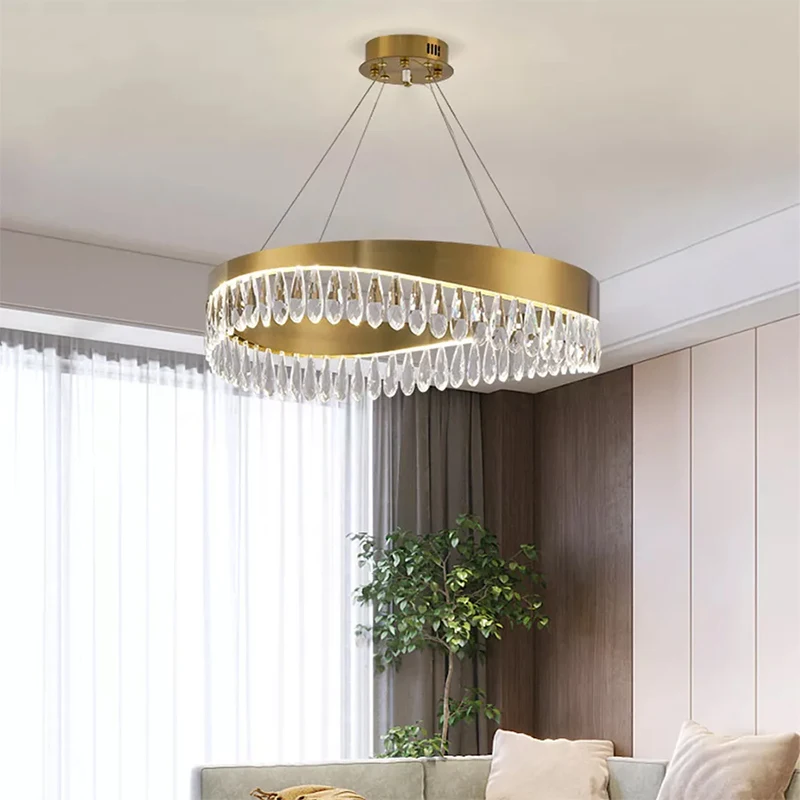 Nordic LED Crystal Chandelier Modern Bedroom Crystal Lamp Living Room Light Restaurant Villa Lamp High-end Home Decoration Lamp