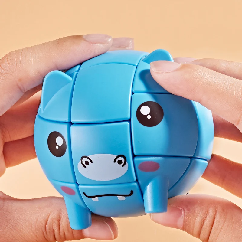 Creative Cartoon Animal Model Magic Cube Cat Pig Bear Third Order Competition Magic Cube Children\'s Educational Toys Gifts